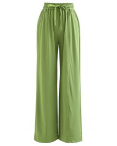 Casual Side Pocket Wide Leg Pants in Green