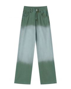 Ombre Green Straight Leg Jeans