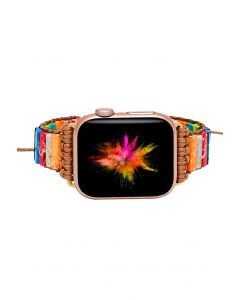 Glaring Rainbow Natural Stone Weave Watch Strap