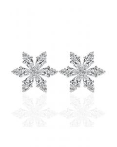 Snowflake Full Moissanite Diamond Earrings