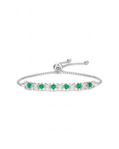 Emerald Gem Four Leaf Bracelet