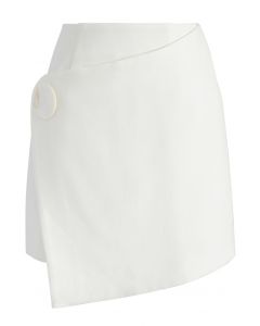 A Chic Finish Flap Skirt in White