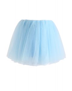 Amore Mesh Tulle Skirt in Baby Blue For Kids