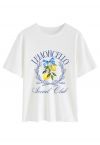 Lemon Branch Printed Round Neck T-Shirt