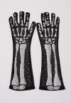 Gothic Skeleton Mesh Elbow Gloves