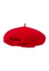 French-Inspired Bowknot Wool Beret in Red