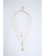 Triple-Layered Gold Shell Necklace