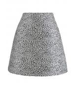 Black Irregular Dot Mini Skirt