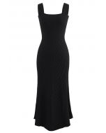 Slender Soft Knit Cami Dress in Black