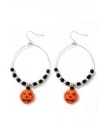 Pumpkin Pendant Beaded Hook Earrings