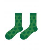 Christmas Vibe Embossed Mid-Calf Socks in Green