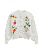 Dainty Stitch Flower Hand Knit Cardigan