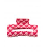 Hollow Out Cute Heart Hair Claw in Pink