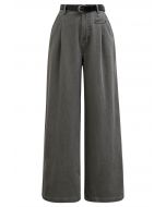 Sleek Pocket Detail Straight-Leg Jeans in Sage