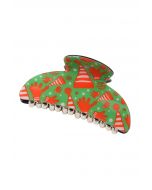 Cute Christmas Pattern Hair Claw in Green