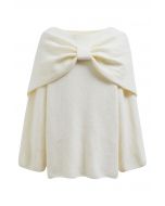 Bowknot 2 Pieces Metallic Mix Knit Sweater Dress in Cream