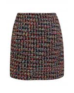 Confetti Tweed Metallic Mini Bud Skirt