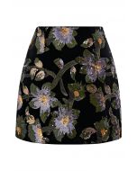 Midnight Bloom Sequin Mini Bud Skirt