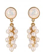 Grape Shape Shimmer Pearl Earrings