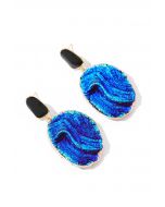 Shimmer Navy Blue Resin Earrings