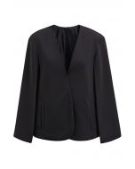 Modish Split Sleeve Cape Jacket in Black