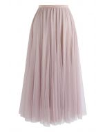 My Secret Garden Tulle Maxi Skirt in Glitter Pink