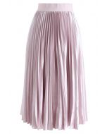 粉紅色的Glam Slam Pleated Midi半身裙